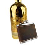 Perlotus 5 Oz 150 cc Fındık Kahverengi Crazy Deri Kılıflı El Yapımı Çelik Viski Cep Matarası