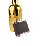 Perlotus 5 Oz 150 cc Koyu Kahverengi El Yapımı Crazy Deri Kılıflı Çelik Viski Cep Matarası