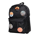 Perlotus Değiştirilebilir Bisiklet Temalı Unisex Patch Günlük Spor Sırt Çantası Siyah