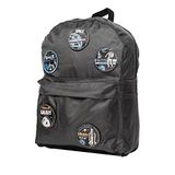 Perlotus Değiştirilebilir Uzay Astronomi Temalı Unisex Patch Günlük Spor Sırt Çantası Gri