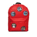 Perlotus Değiştirilebilir Uzay Astronomi Temalı Unisex Patch Günlük Spor Sırt Çantası Kırmızı