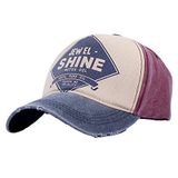Perlotus Mavi Bordo Jewel Shine Eskitme Beyzbol Spor Şapka Unisex Kadın Erkek Ayarlanabilir Vintage