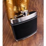 Perlotus Siyah Derili 5 Oz-150 cc Hunili Çelik Viski İçki Konyak Matarası