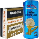Perma-Sharp Berber Jileti 100'lü Paket, More For You 75g Tıraş Sabunu Seti