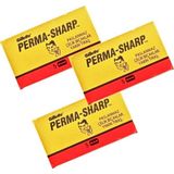 Perma-Sharp Çift Taraflı Tıraş Bıçağı, Paslanmaz Çelik, 3 Kutu x 5 Adet, Toplam 15 Jilet, I - Çok Renkli