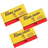 Perma-Sharp Çift Taraflı Tıraş Bıçağı, Paslanmaz Çelik, 3 Kutu x 5 Adet, Toplam 15 Jilet, Islak Tıraş için