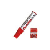 Permanent Markör Marker Kesik Uçlu Koli Kalemi Kırmızı 10 mm Mr-6010 1 Adet MR-MRK-KRMZ-1AD