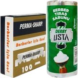 PermaSharp 100'lü Berber Jileti Paketi, Derby Usta 75g Tıraş Sabunu