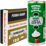 PermaSharp 100'lü Berber Jileti Paketi, Derby Usta 75g Tıraş Sabunu