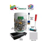 Permolit Pop And Rolls 4 Parçalı Set (1Lt - Boya Tavası- Stella İpek Fırça - Kadife Rulo),Gelin Teli