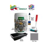 Permolit Pop And Rolls 4 Parçalı Set (1Lt - Boya Tavası- Stella İpek Fırça - Kadife Rulo),Kilit Taşı