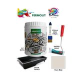 Permolit Pop And Rolls 4 Parçalı Set (1Lt - Boya Tavası- Stella İpek Fırça - Kadife Rulo),Kum Beji