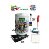 Permolit Pop And Rolls 4 Parçalı Set (1Lt - Boya Tavası- Stella İpek Fırça - Kadife Rulo),Kum Beyazı