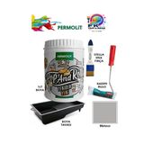 Permolit Pop And Rolls 4 Parçalı Set (1Lt - Boya Tavası- Stella İpek Fırça - Kadife Rulo),Meteor