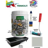 Permolit Pop And Rolls Boya 4 Parçalı Set ( 1lt Boya - Boya Tavası- Stella Ipek Fırça - Kadife Rulo ) - Avokado