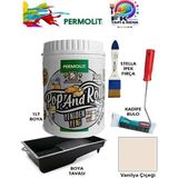Permolit Pop And Rolls Boya 4 Parçalı Set ( 1lt Boya - Boya Tavası- Stella Ipek Fırça - Kadife Rulo ) - Vanilya Çiçeği