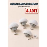 Pernem 4 Adet Kumaş Sabitleme Düğmesi İğneli Yorgan Tutucu Kilitli Nevresim Klipsi Kaydırmaz Pratik Aksesuar