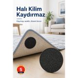 Pernem Yıkanabilir Tekrar Kullanılabilir Halı Kaydırmaz Bant Cırt Bant 5 Adet Güçlü Tutuş