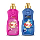 Peros Soft Çamaşır Yumuşatıcısı, Kiraz Çiçeği & Pembe Şakayık ve Mavi Orkide & Lilyum, 1440 ml, 60 Yıkama, 2'li Set