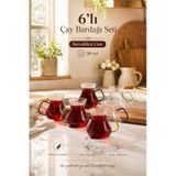 Perotti 16013 Ehl-i Keyf Renkli 6'lı Borosilikat Çay Bardağı Set Renkli