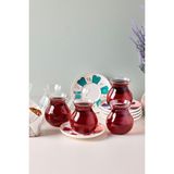 Perotti 17900 Beyoğlu 12 Parça 6 Kişilik Çay Seti Borosilikat Cam Tombik Bardak ve Porselen Çay Tabağı Takımı 210 ml - Montajsız