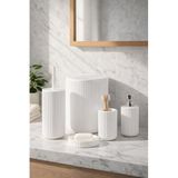 Perotti 33031500001-1 5 Parça Yuvarlak Banyo Seti - Çöp Kovası, Sabunluk, Diş Fırçalığı ve Silikon Wc Fırçası Beyaz