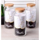 Perotti Bambu Kapaklı Kavanoz Baharatlık 1500ML 3 Adet - 1500 ml - Şeffaf