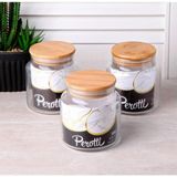 Perotti Bambu Kapaklı Kavanoz Baharatlık 500ML 3ADET - 500 ml - Şeffaf