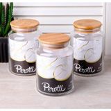 Perotti Bambu Vakum Kapaklı Kavanoz Baharatlık 800ML 3 Adet - 800 ml - Şeffaf
