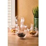 Perotti Bowy 6'lı Çift Cidarlı Cam Sosluk Reçellik Drajelik Lokumluk Kase 9x5,5 cm