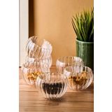 Perotti Bowy Line 6'lı Çift Cidarlı Cam Sosluk Reçellik Drajelik Lokumluk Kase 9x5,5 cm