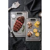 Perotti CutMaster 2’li Paslanmaz Çelik 18/10 Kesme Tahtası Seti 24x34cm-20x30cm