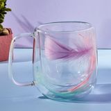 Perotti Double Feather Çift Cidarlı Kupa 200 ml - Şeffaf - 1 Adet