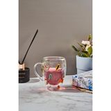 Perotti Double Flower 350 ml Cidarlı Kupa - Şeffaf