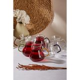Perotti Ehl-i Keyf Kulplu 6'lı Çay Bardağı - Renkli / Şeffaf - 200 ml