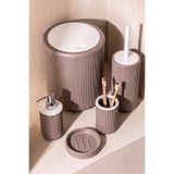 Perotti Faggiano TaupeWhite 5 Parça Kırılmaz PP Banyo Seti – 6.5 Litre Kovalı