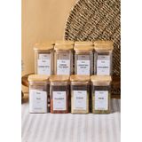 Perotti Gildo 12'li Bambu Kapak Borosilikat Cam Baharatlık 250ml 10x6cm+30Etiket 16530