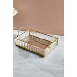 Perotti Gio Cam Aynalı Sunumluk Tepsi-20 cm x 14 cm x 5,5 cm x 3 cm Çap