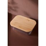 Perotti Locky Bamboo 1050 ml Dikdörtgen Cam Saklama Kabı