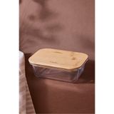 Perotti Locky Bamboo 370 ml Dikdörtgen Cam Saklama Kabı