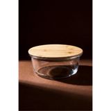 Perotti Locky Bamboo 640 ml Yuvarlak Cam Saklama Kabı