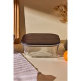 Perotti Locky Wood 1100 ml Kare Cam Saklama Kabı