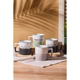 Perotti Motto 4'lü Porselen New Bone China 400 ml Kupa Mug Seti