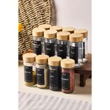 Perotti Raul Bamboo 12'li Ahşap Kapak Baharatlık Seti 120ml + 30 Etiket 16776