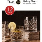 Perotti Su Bardak 220 cc Kristalize Kendinden Desenli Melony Seri - Şeffaf - 220 ml