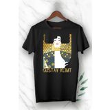 perseusshopping Art Gustav Klimt Eseri Baskılı Siyah Unısex Tişört GNC 81