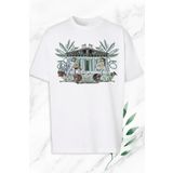 perseusshopping Unisex Beyaz Oversize Mitoloji Antik Kent Baskılı Tişört OVR 134