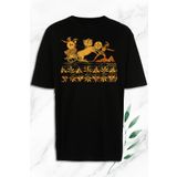 perseusshopping Unisex Siyah Oversize Mitoloji Truva Prensi Hektor Baskılı Tişört OVR 133