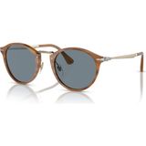 PERSOL 3166-S 960/56 51 Erkek/Kadın TURUNCU Yuvarlak Çerçeve Güneş Gözlüğü - Kahverengi