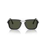Persol Erkek PO3330S Dikdörtgen Güneş Gözlüğü, Siyah, 51 mm, Siyah, 51 mm